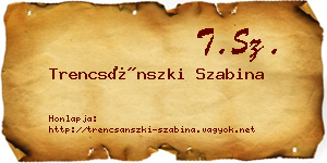Trencsánszki Szabina névjegykártya
